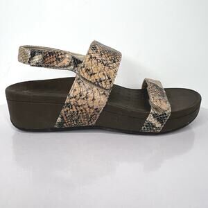 Vionic 7 Womens Pacific Snakeskin Bolinas Sandals Orthopedic Platform Comfort